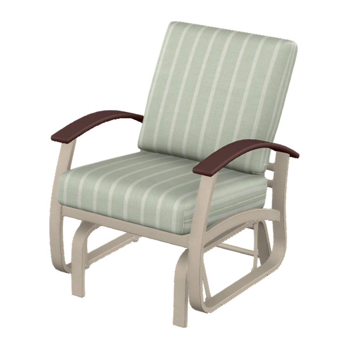 Belle Isle Cushion Single-Seat Glider — Desert Sand PC / Cranberry Accents