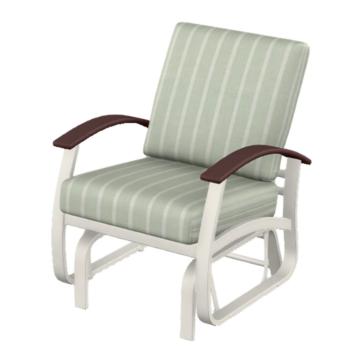 Belle Isle Cushion Single-Seat Glider — Snow PC / Cranberry Accents