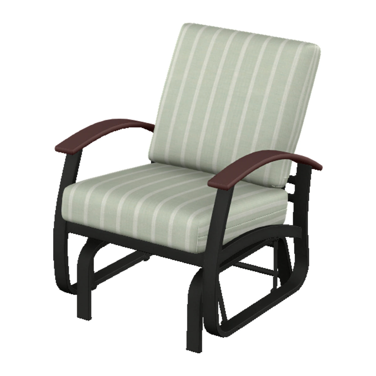 Belle Isle Cushion Single-Seat Glider — Black PC / Cranberry Accents