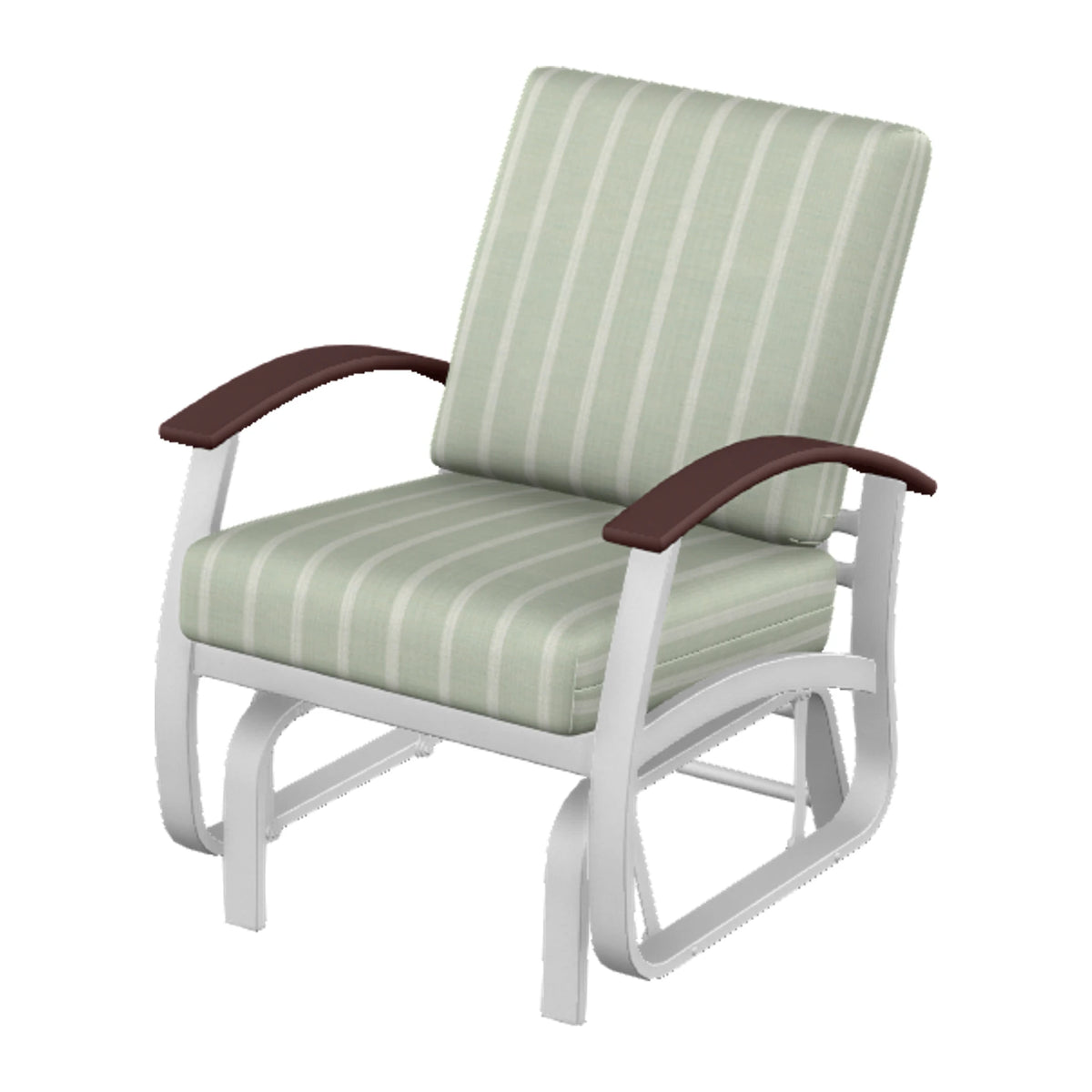 Belle Isle Cushion Single-Seat Glider — White Txt PC / Cranberry Accents