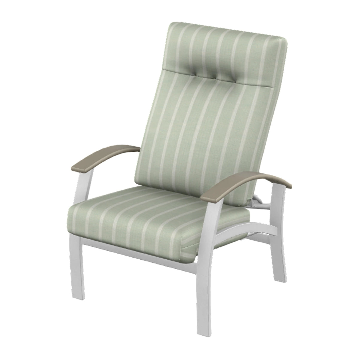 Belle Isle Cushion Supreme Height Adjustable Armchair — White Txt PC / Storm Accents
