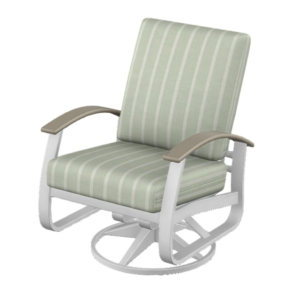 Belle Isle Cushion Swivel Rocker — White Txt PC / Storm Accents