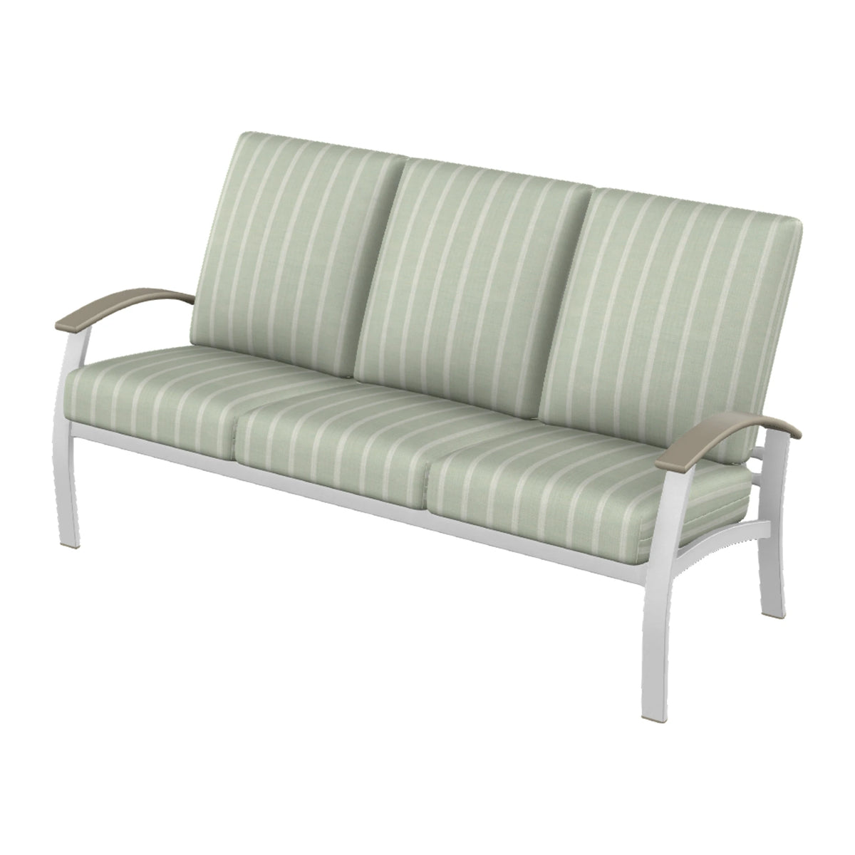 Belle Isle Cushion Sofa — White Txt PC / Storm Accents