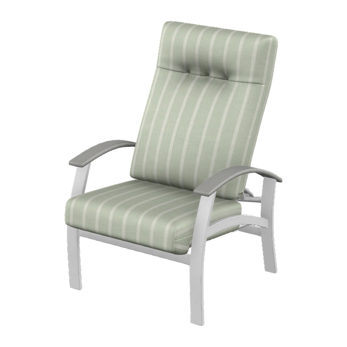 Belle Isle Cushion Supreme Height Adjustable Armchair — White Txt PC / Cape Grey Accents
