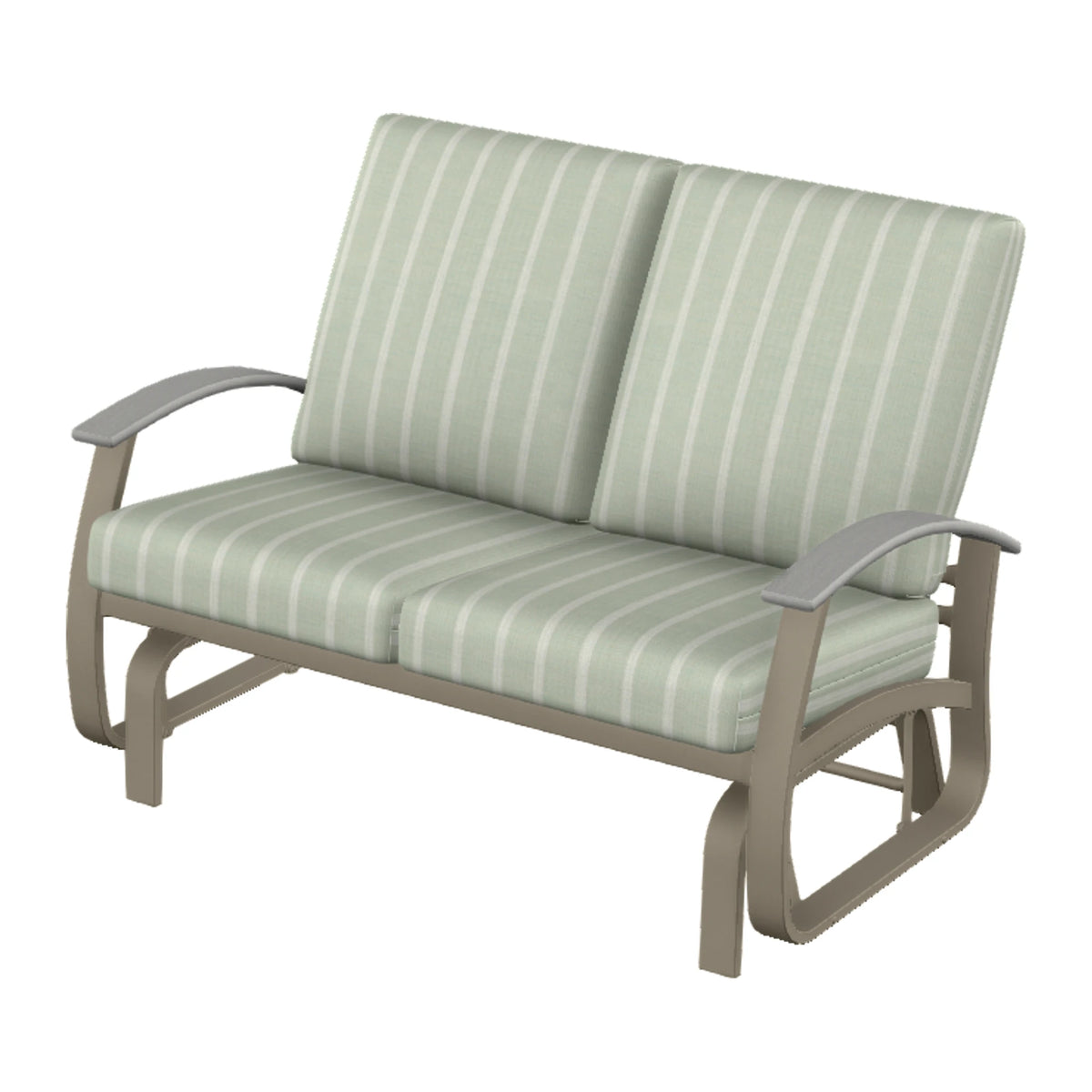 Belle Isle Cushion Loveseat Glider — Storm PC / Cape Grey Accents