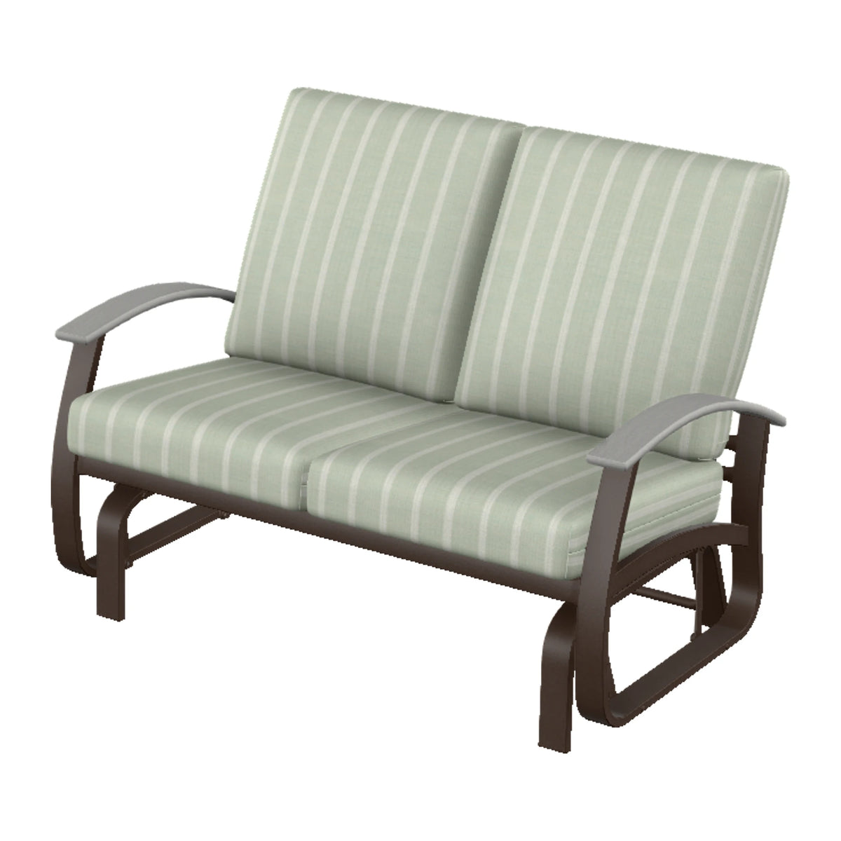 Belle Isle Cushion Loveseat Glider — Kona PC / Cape Grey Accents