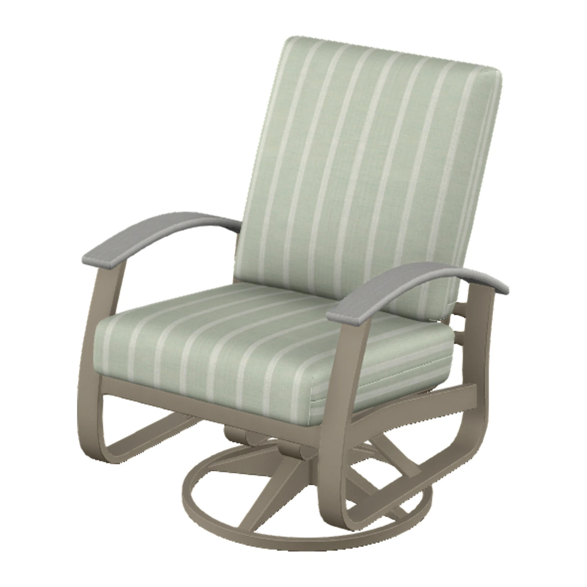 Belle Isle Cushion Swivel Rocker — Storm PC / Cape Grey Accents