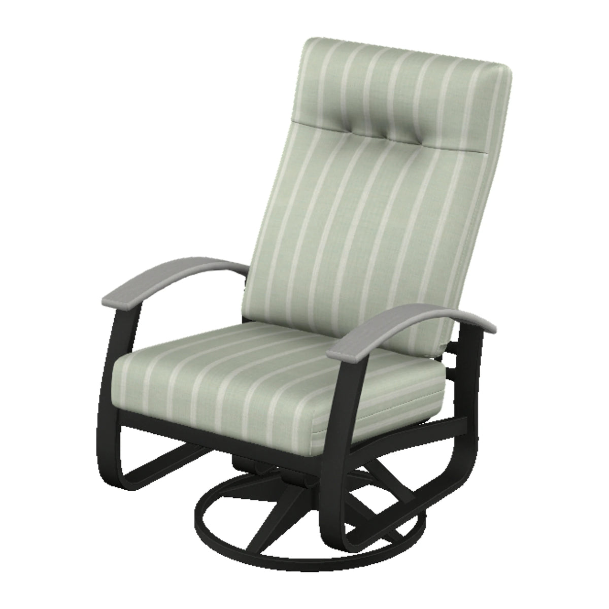 Belle Isle Cushion Supreme Height Swivel Rocker — Black PC / Cape Grey Accents