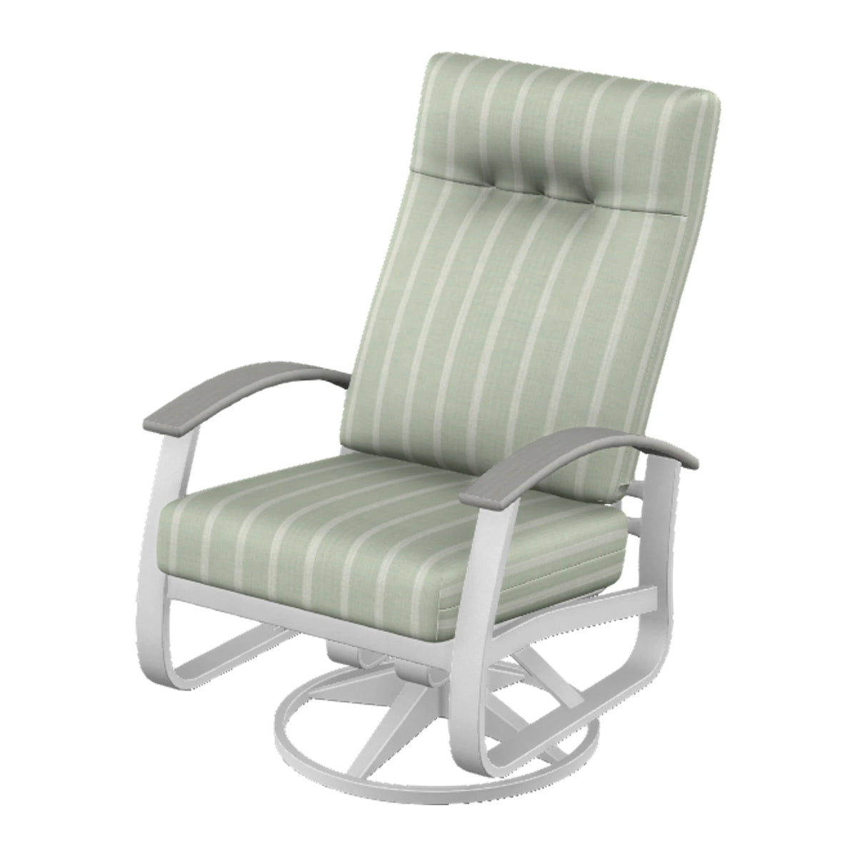 Belle Isle Cushion Supreme Height Swivel Rocker — White Txt PC / Cape Grey Accents