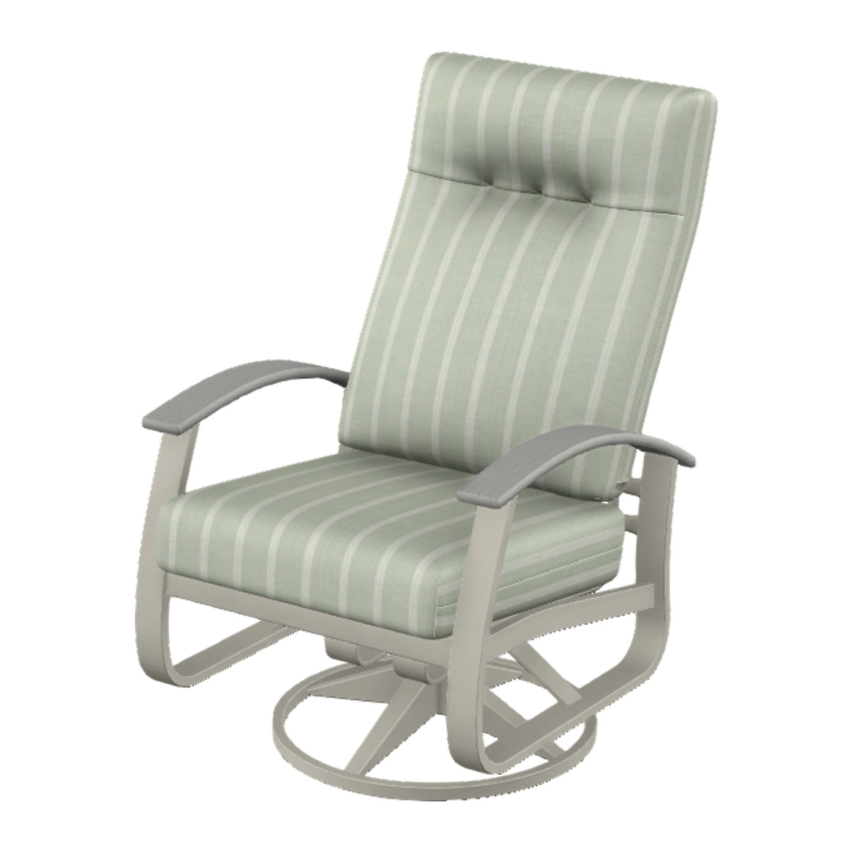 Belle Isle Cushion Supreme Height Swivel Rocker — Warm Grey PC / Cape Grey Accents