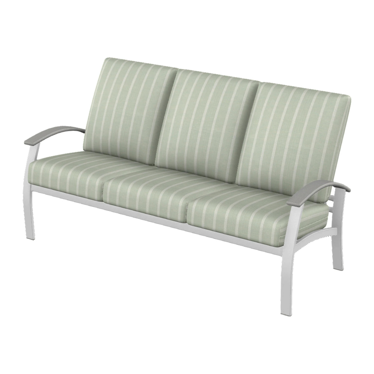 Belle Isle Cushion Sofa — White Txt PC / Cape Grey Accents