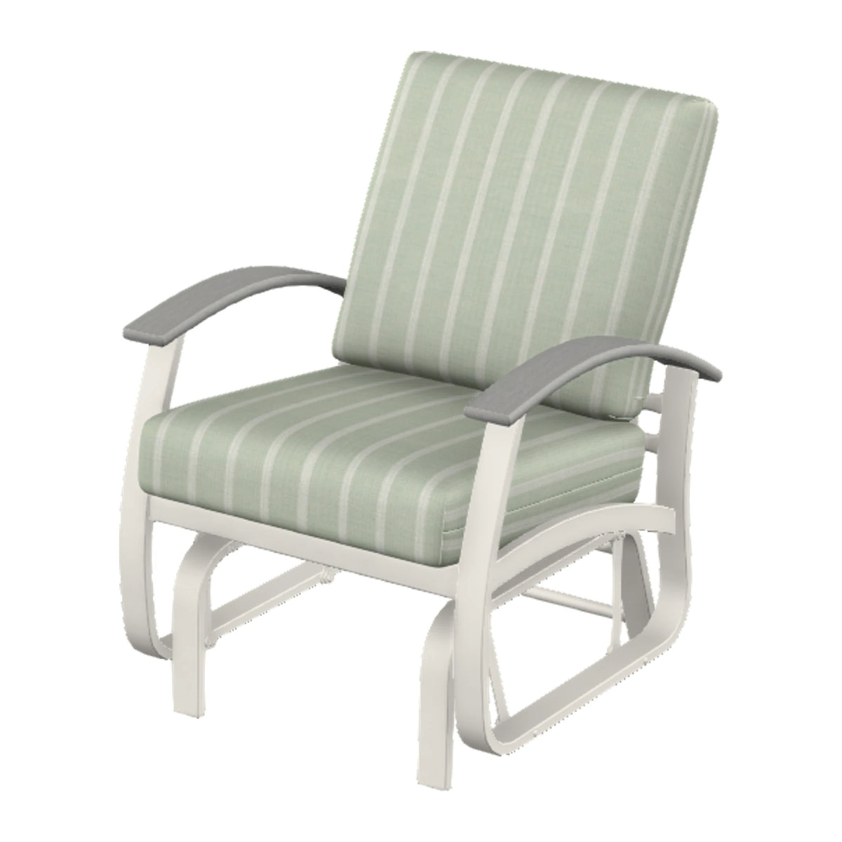 Belle Isle Cushion Single-Seat Glider — Snow PC / Cape Grey Accents
