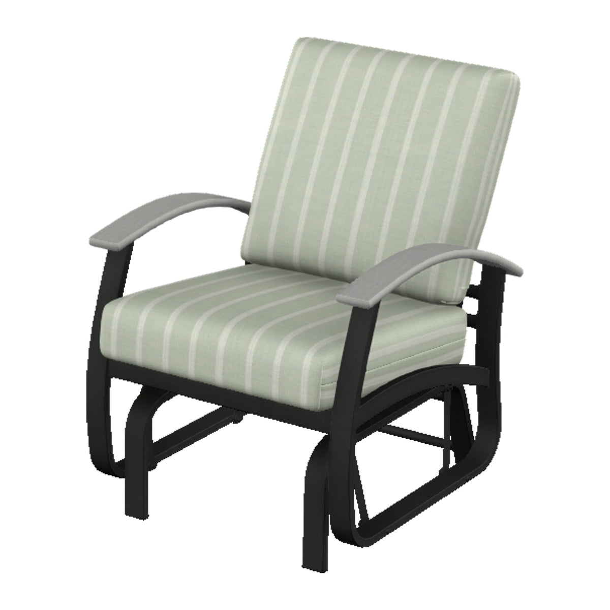 Belle Isle Cushion Single-Seat Glider — Black PC / Cape Grey Accents