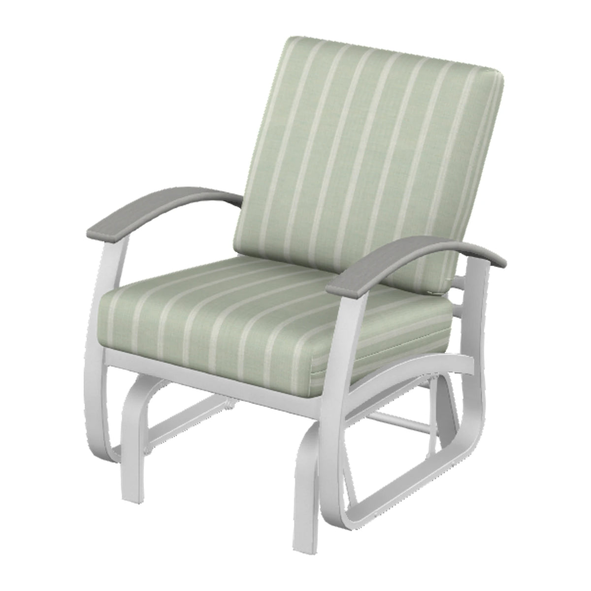 Belle Isle Cushion Single-Seat Glider — White Txt PC / Cape Grey Accents