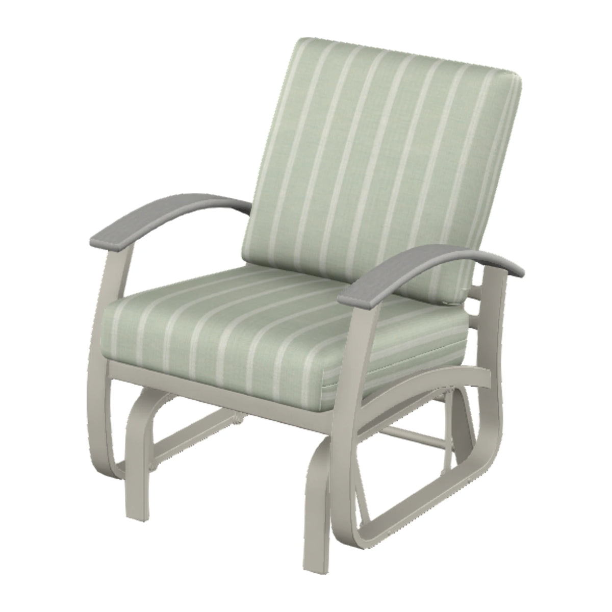 Belle Isle Cushion Single-Seat Glider — Warm Grey PC / Cape Grey Accents