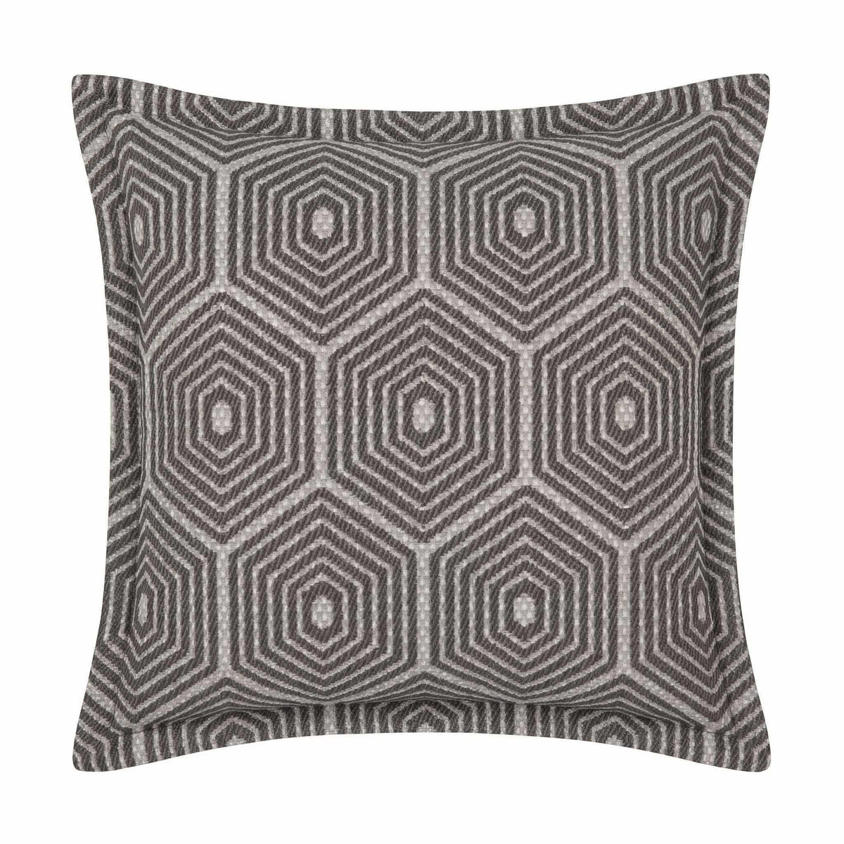 Berlin Gardens Lily Hive 24x24 flanged throw pillow in Schooner Dark Taupe