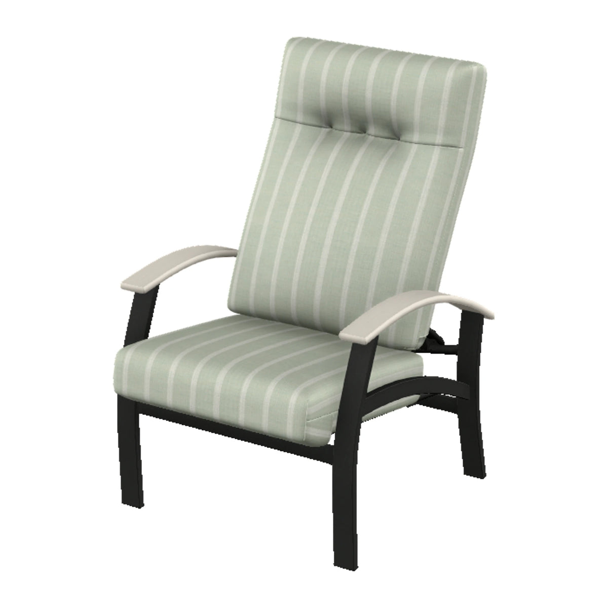 Belle Isle Cushion Supreme Height Adjustable Armchair — Black PC / Laguna Accents