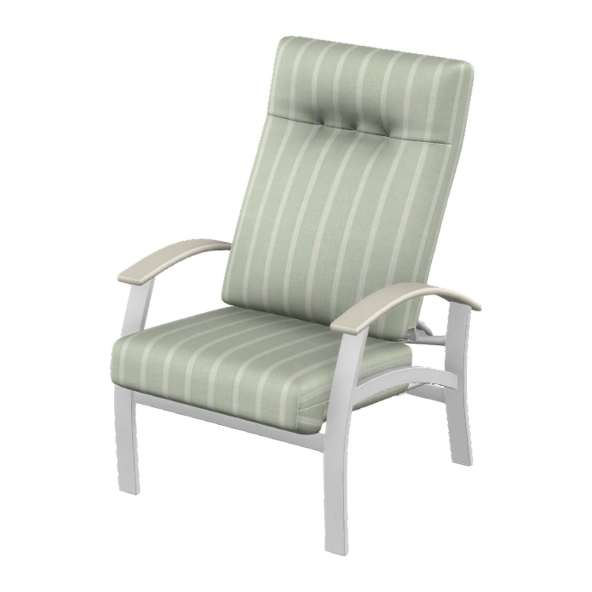 Belle Isle Cushion Supreme Height Adjustable Armchair — White Txt PC / Laguna Accents