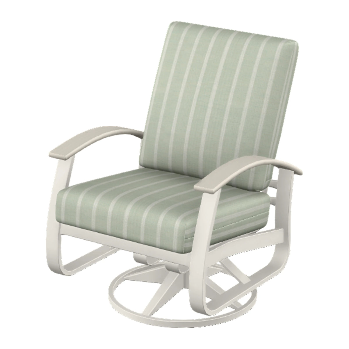 Belle Isle Cushion Swivel Rocker — Snow PC / Laguna Accents