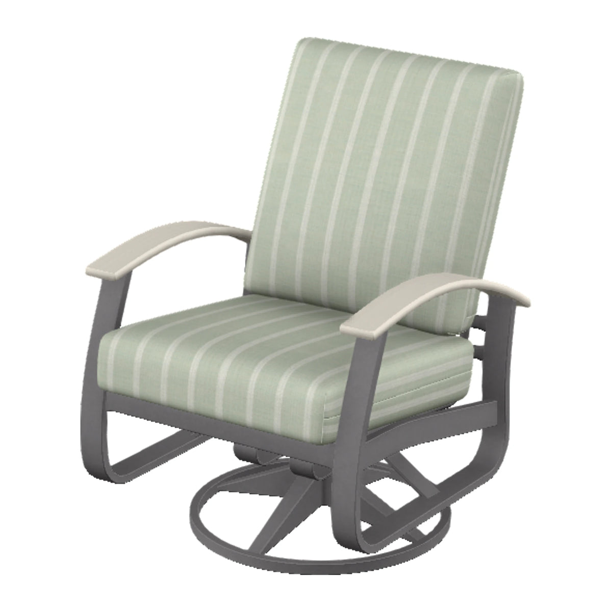 Belle Isle Cushion Swivel Rocker — Graphite Txt PC / Laguna Accents