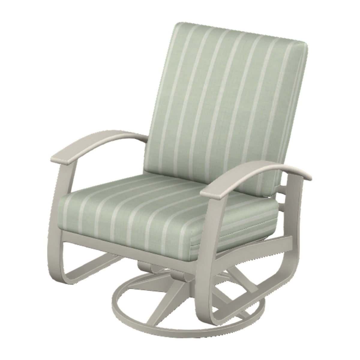 Belle Isle Cushion Swivel Rocker — Warm Grey PC / Laguna Accents