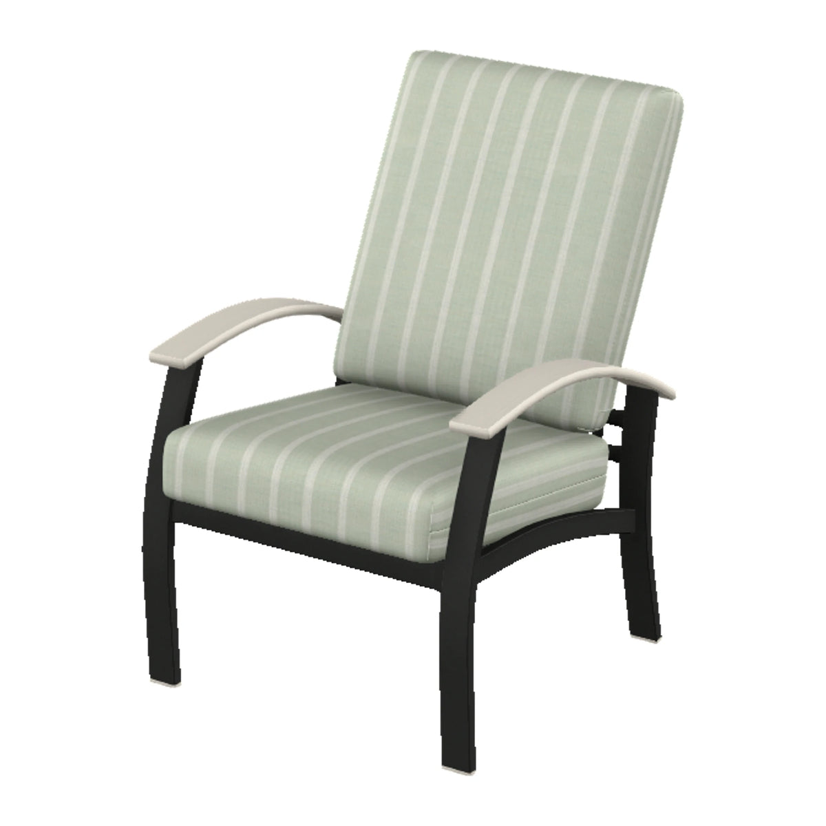 Belle Isle Cushion Armchair — Black PC / Laguna Accents