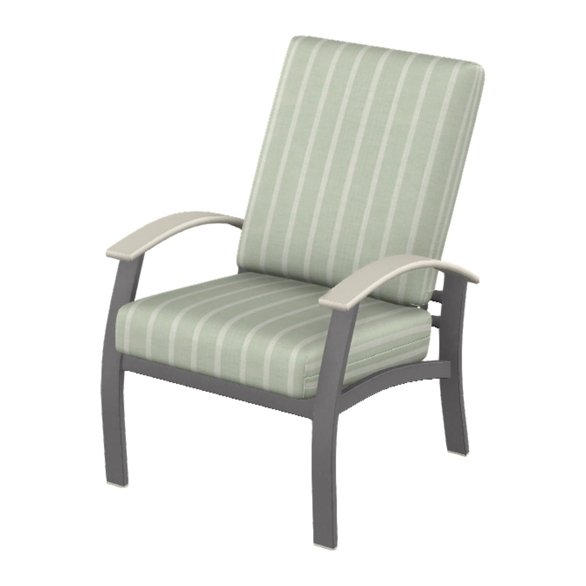 Belle Isle Cushion Armchair — Graphite Txt PC / Laguna Accents