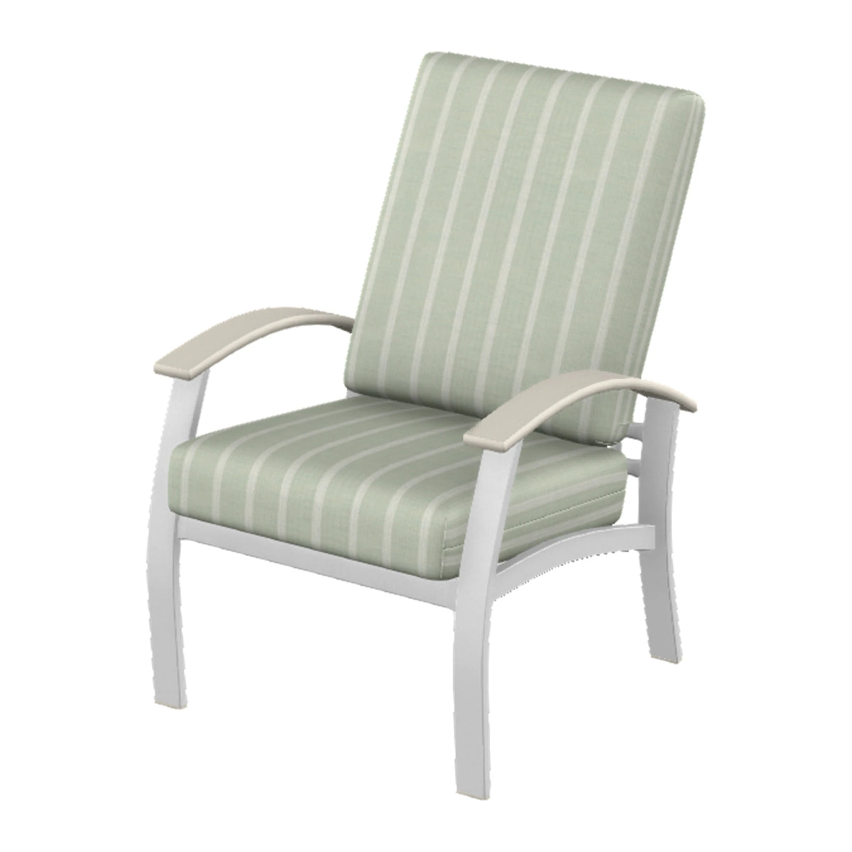 Belle Isle Cushion Armchair — White Txt PC / Laguna Accents