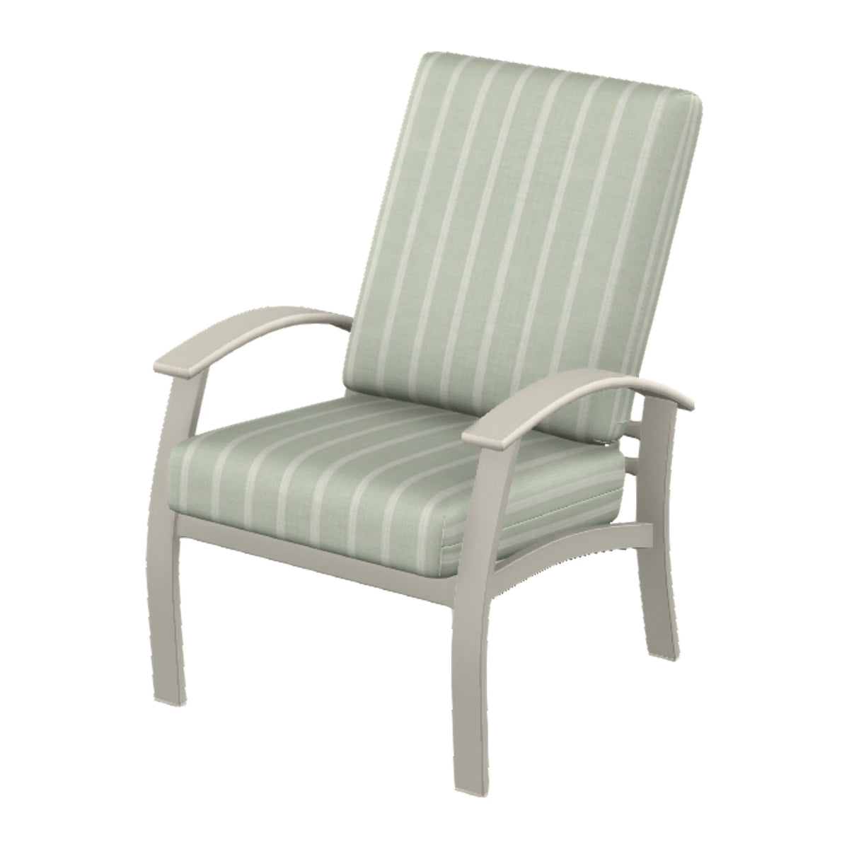 Belle Isle Cushion Armchair — Warm Grey PC / Laguna Accents