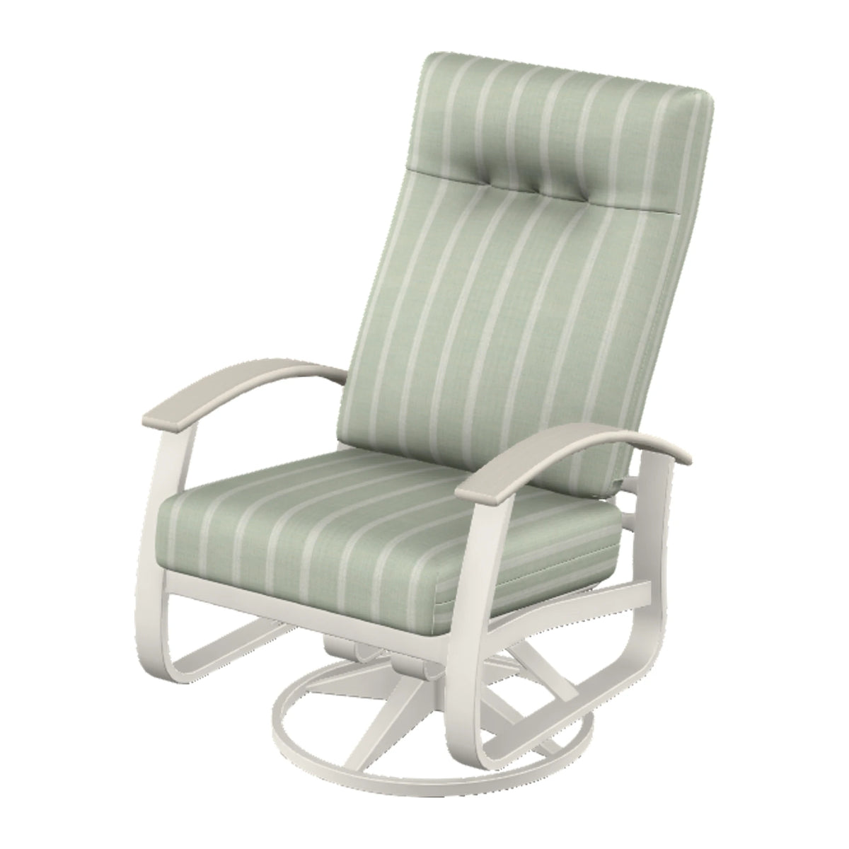 Belle Isle Cushion Supreme Height Swivel Rocker — Snow PC / Laguna Accents