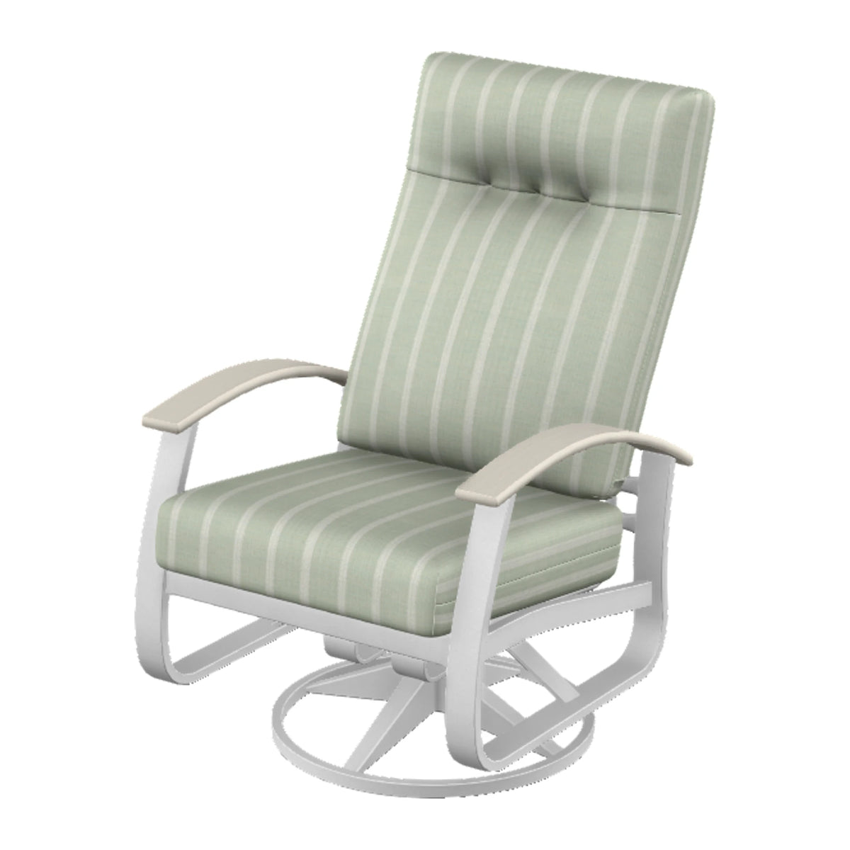 Belle Isle Cushion Supreme Height Swivel Rocker — White Txt PC / Laguna Accents