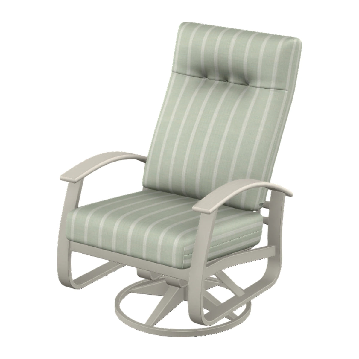 Belle Isle Cushion Supreme Height Swivel Rocker — Warm Grey PC / Laguna Accents
