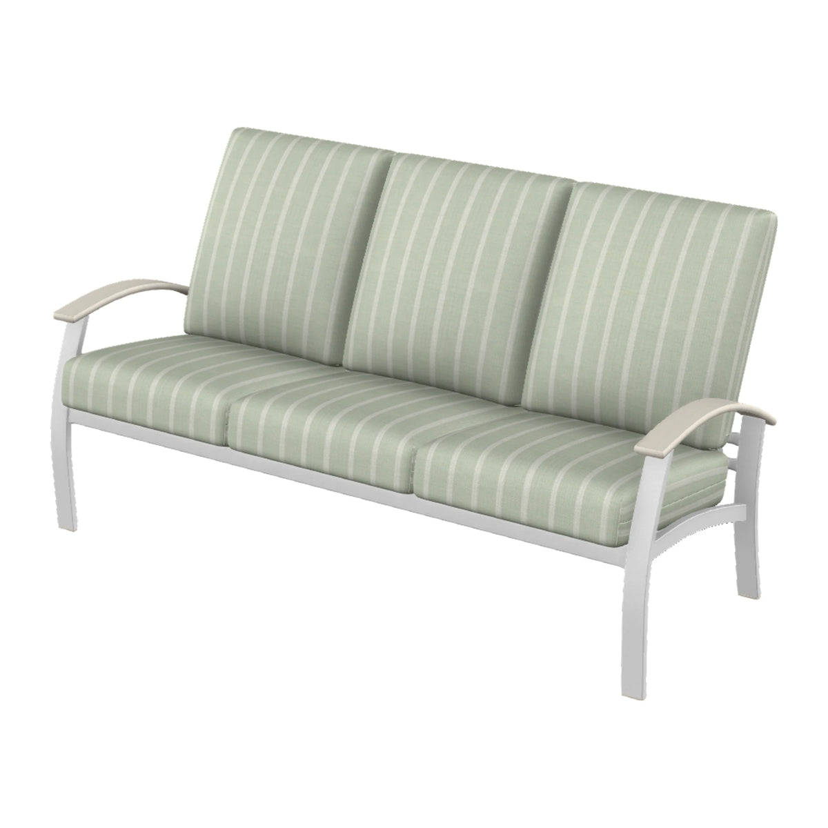 Belle Isle Cushion Sofa — White Txt PC / Laguna Accents