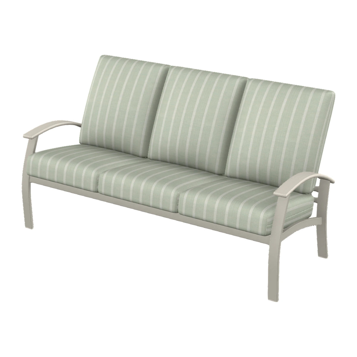 Belle Isle Cushion Sofa — Warm Grey PC / Laguna Accents