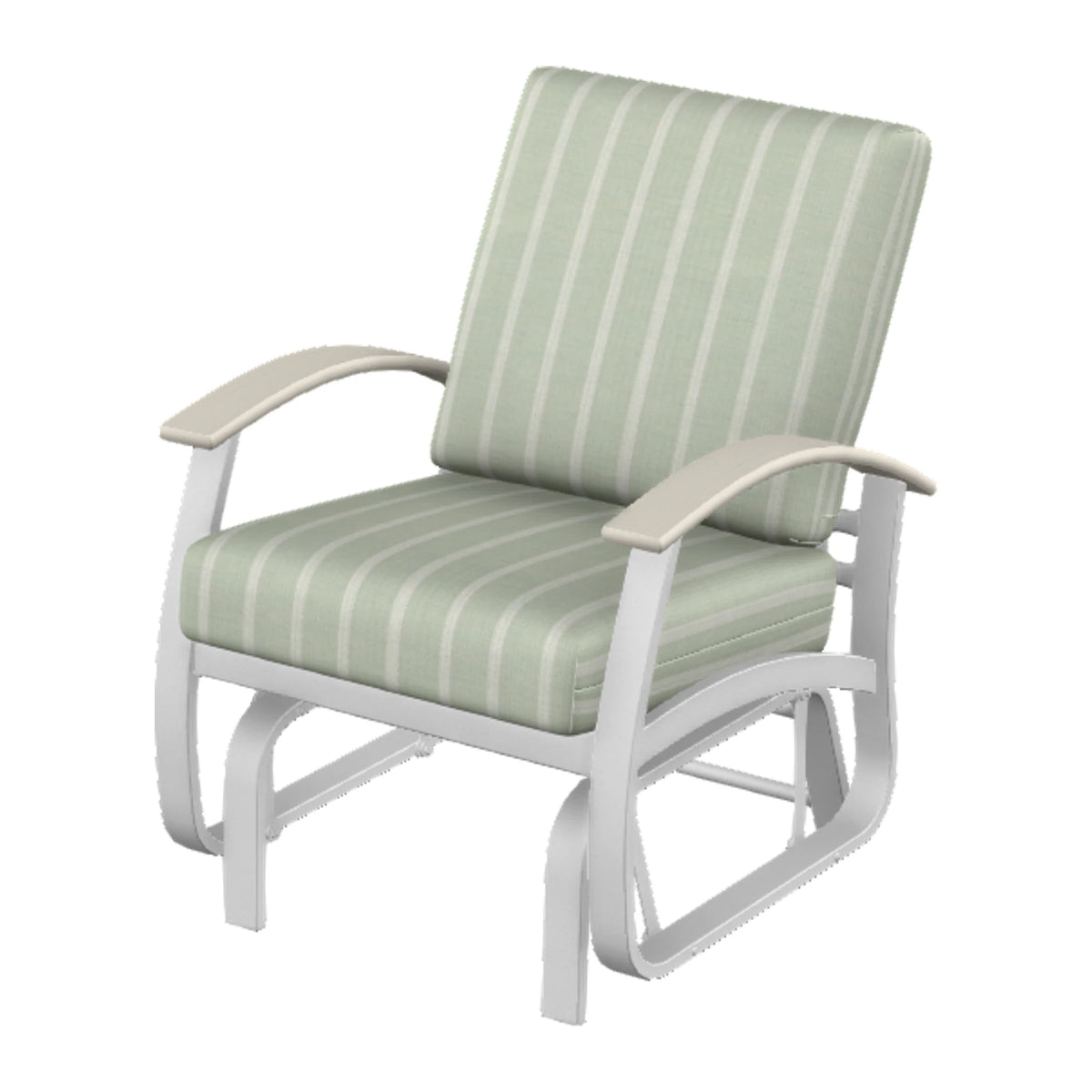 Belle Isle Cushion Single-Seat Glider — White Txt PC / Laguna Accents