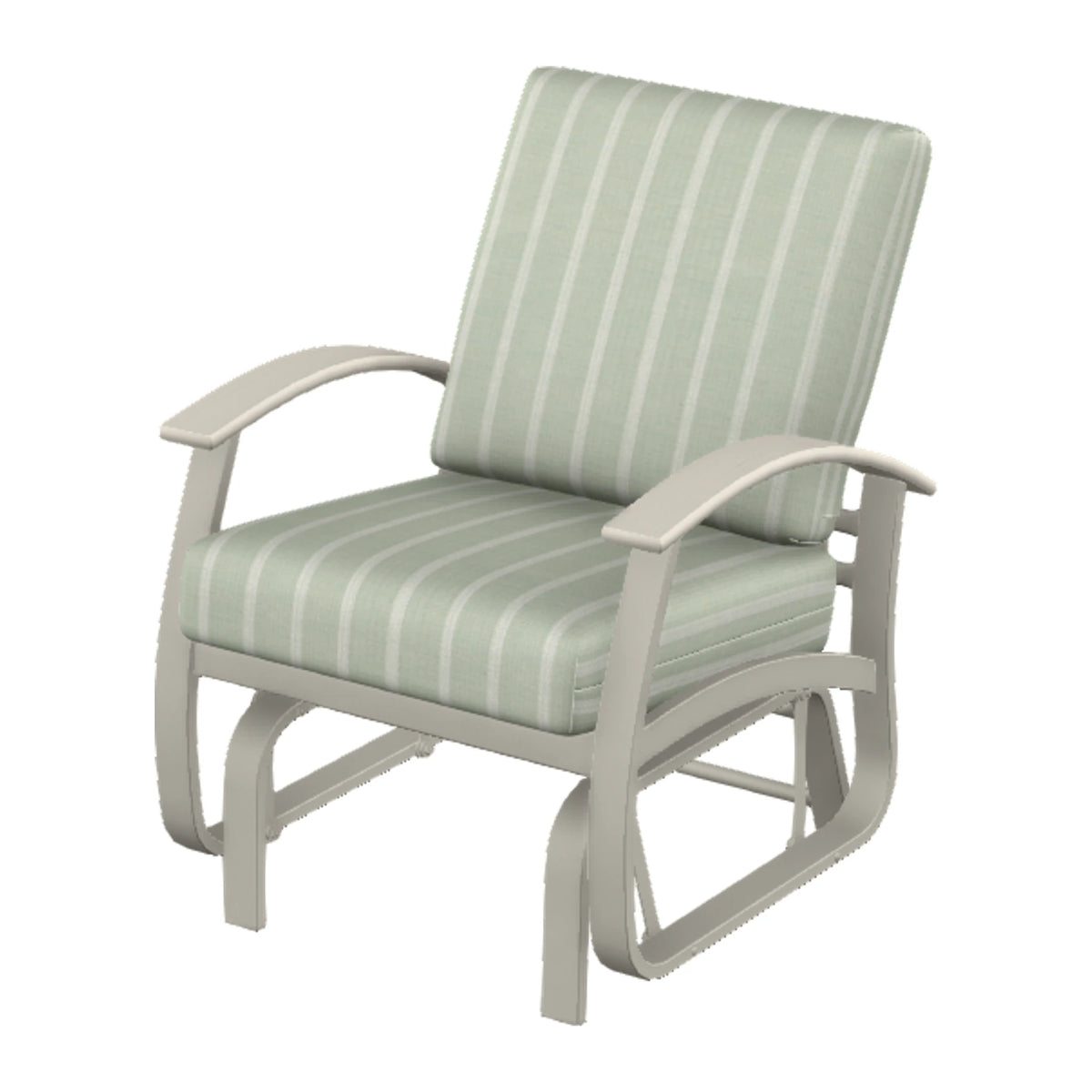 Belle Isle Cushion Single-Seat Glider — Warm Grey PC / Laguna Accents