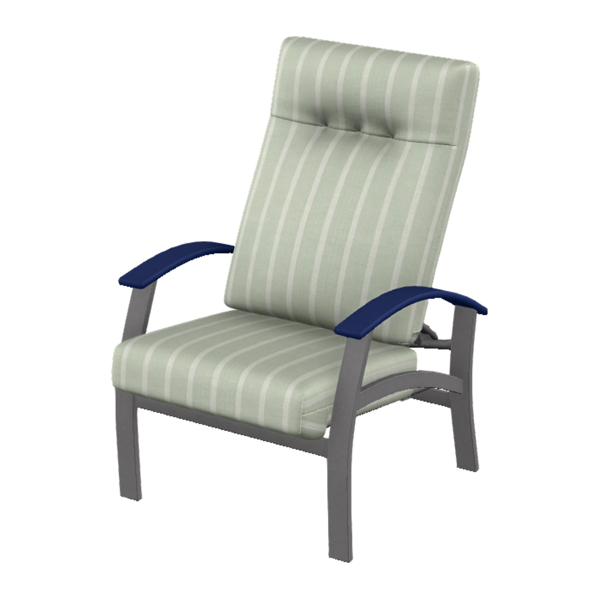 Belle Isle Cushion Supreme Height Adjustable Armchair — Graphite Txt PC / Navy Accents