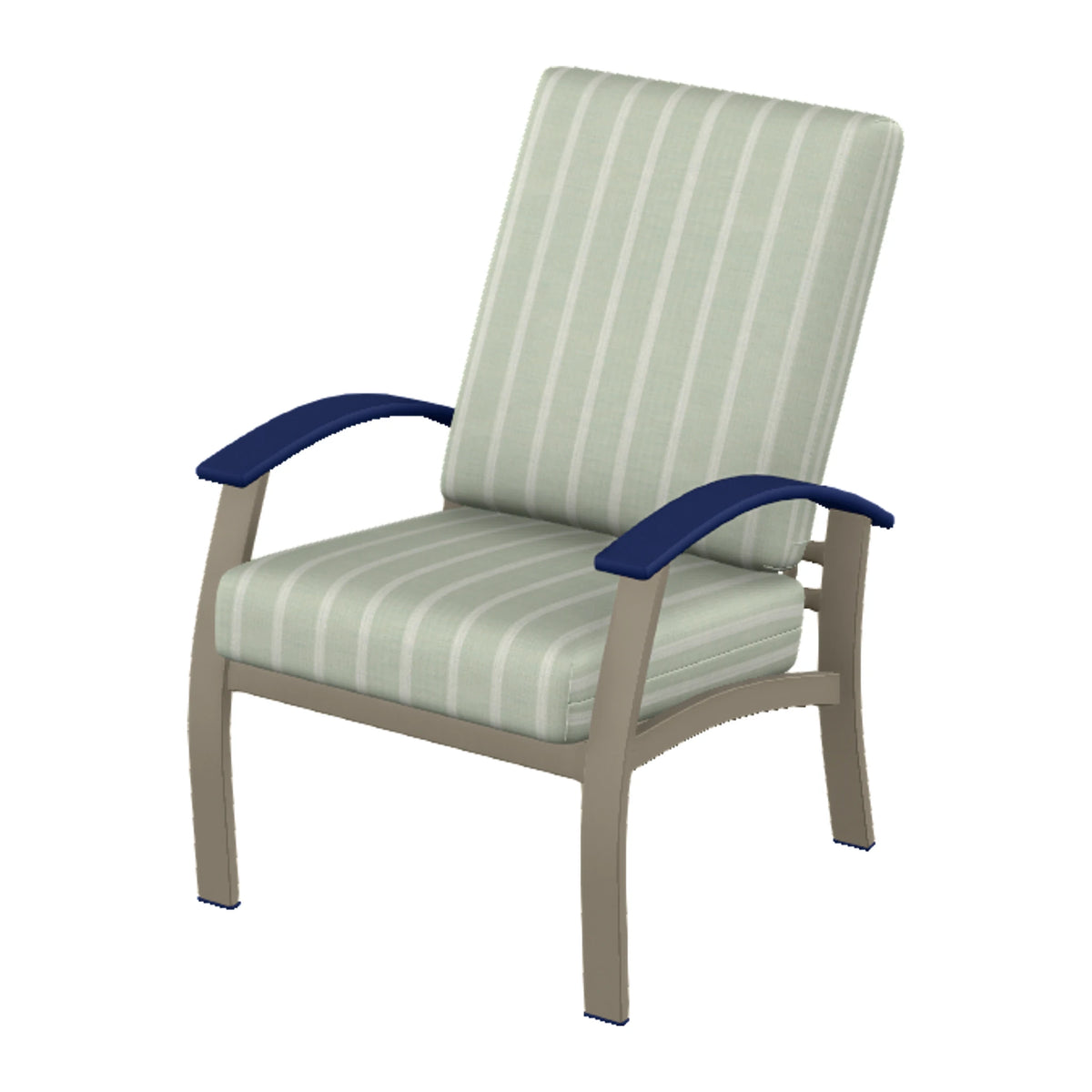 Belle Isle Cushion Armchair — Storm PC / Navy Accents