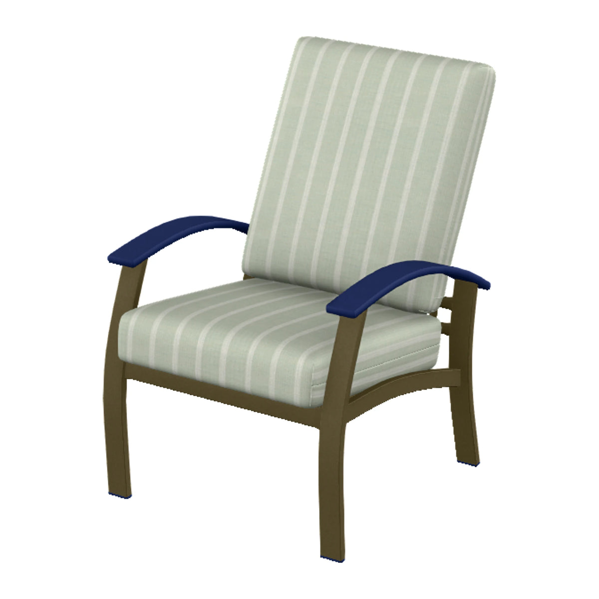 Belle Isle Cushion Armchair — Beachwood PC / Navy Accents