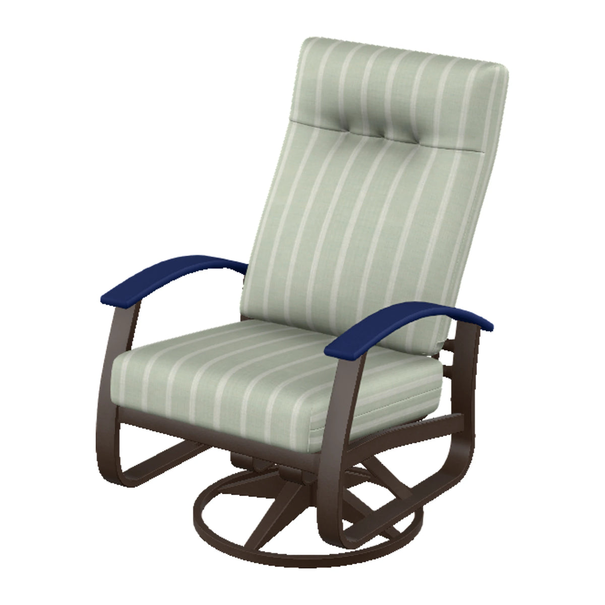 Belle Isle Cushion Supreme Height Swivel Rocker — Kona PC / Navy Accents