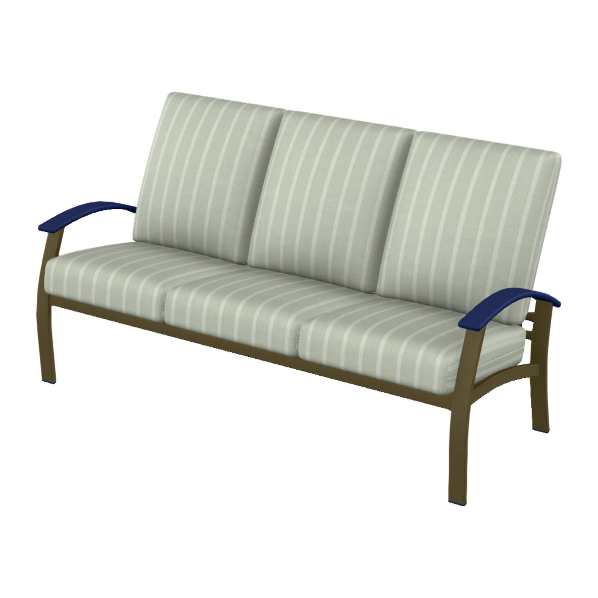 Belle Isle Cushion Sofa — Beachwood PC / Navy Accents