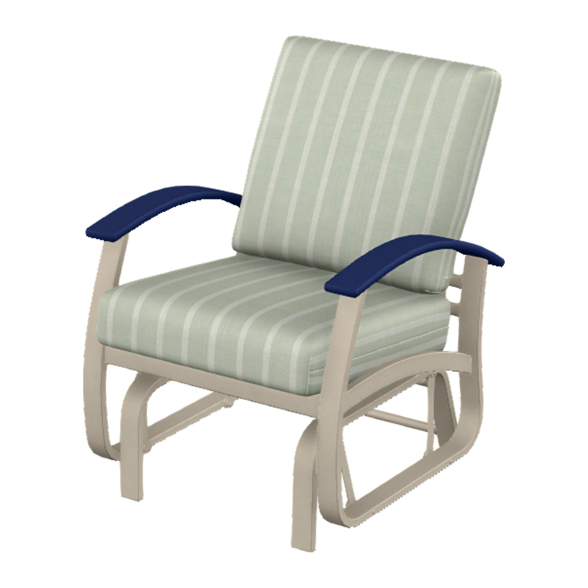 Belle Isle Cushion Single-Seat Glider — Desert Sand PC / Navy Accents