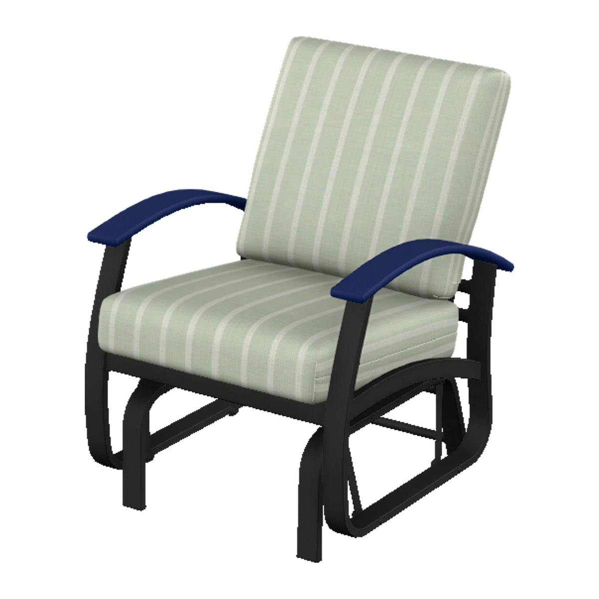 Belle Isle Cushion Single-Seat Glider — Black PC / Navy Accents