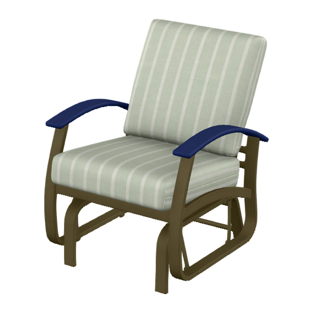Belle Isle Cushion Single-Seat Glider — Beachwood PC / Navy Accents