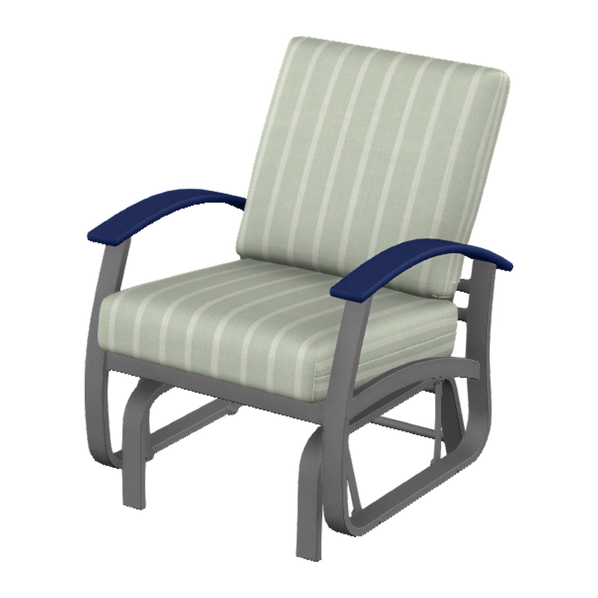 Belle Isle Cushion Single-Seat Glider — Graphite Txt PC / Navy Accents