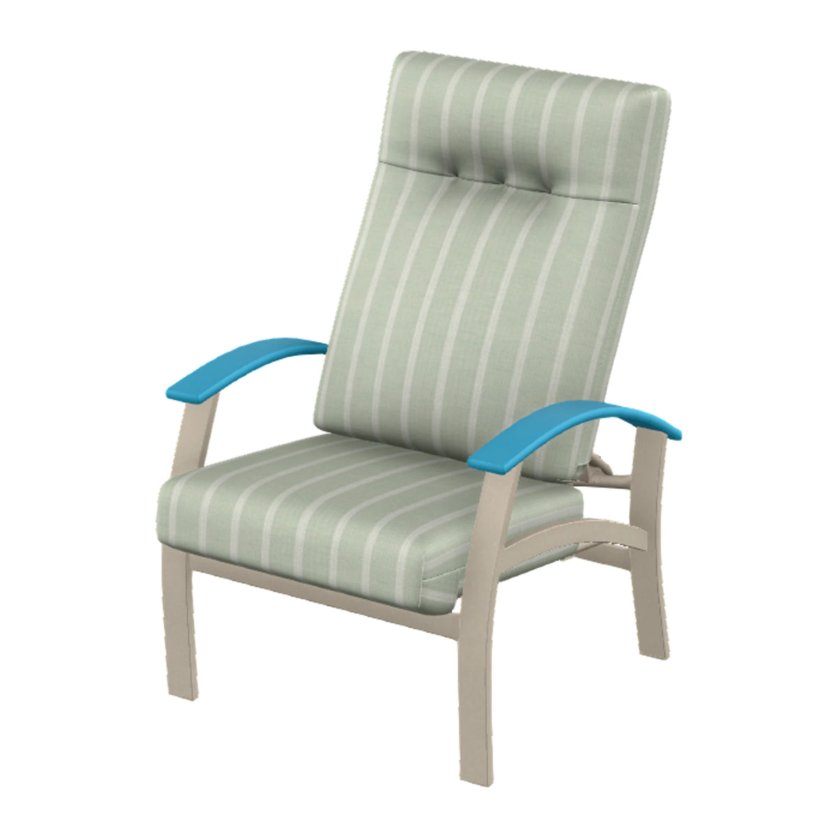 Belle Isle Cushion Supreme Height Adjustable Armchair — Desert Sand PC / Aqua Accents