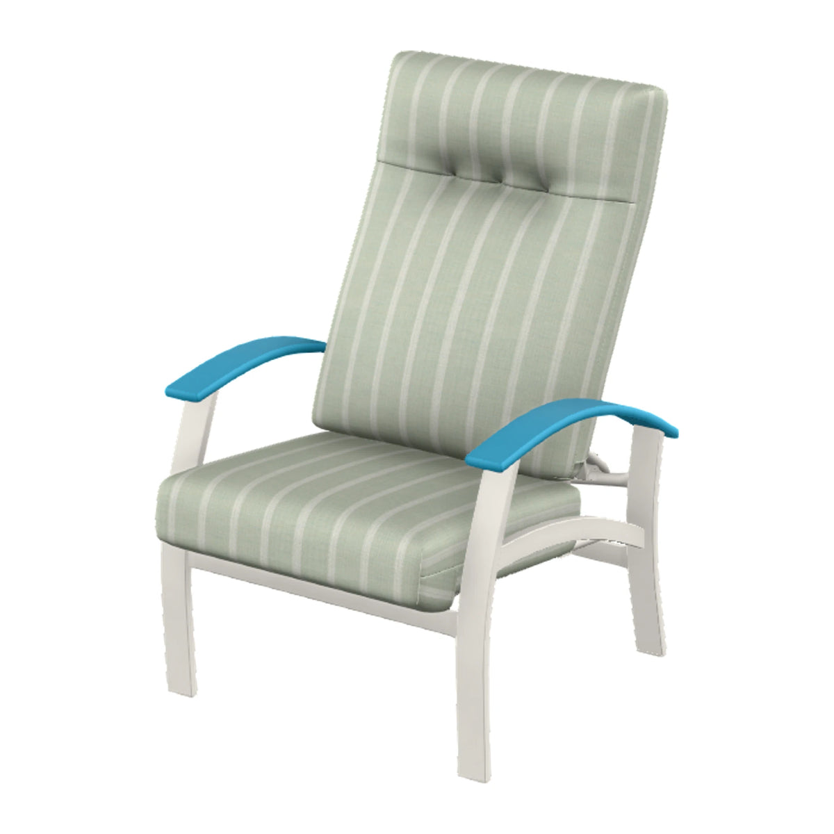 Belle Isle Cushion Supreme Height Adjustable Armchair — Snow PC / Aqua Accents