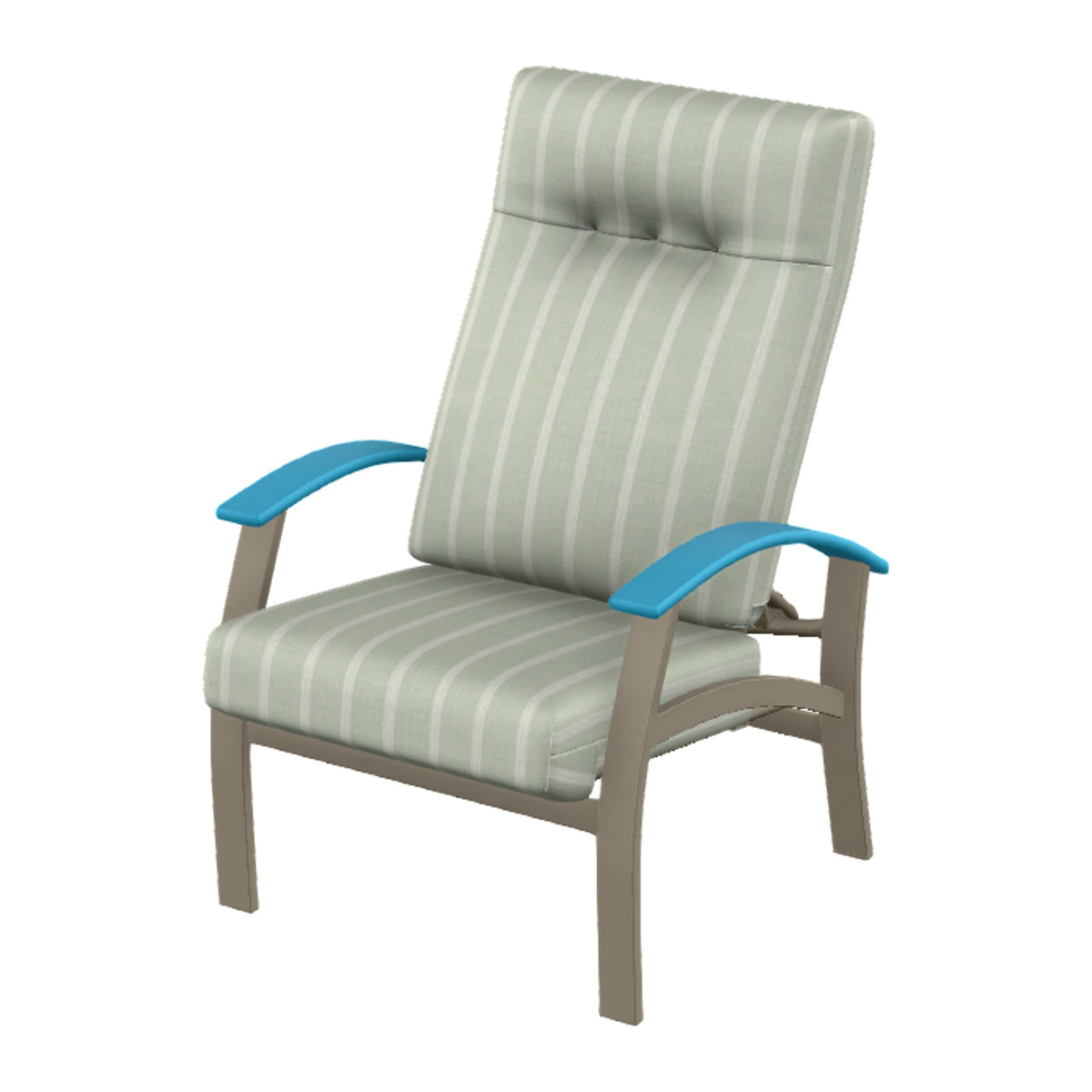Belle Isle Cushion Supreme Height Adjustable Armchair — Storm PC / Aqua Accents