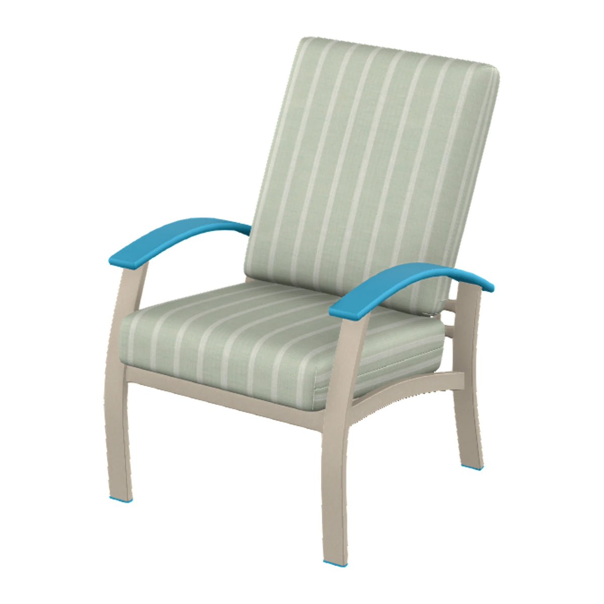 Belle Isle Cushion Armchair — Desert Sand PC / Aqua Accents