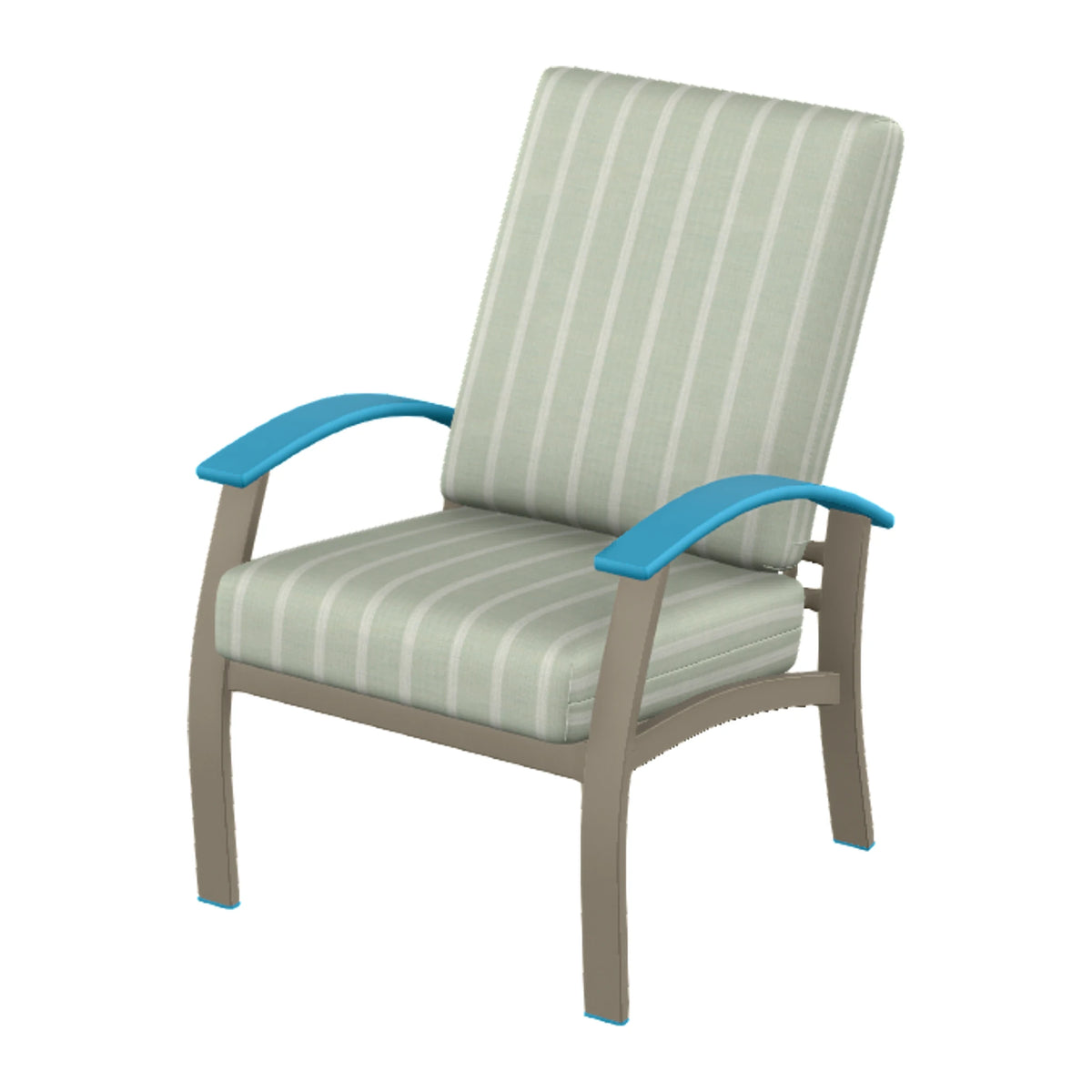 Belle Isle Cushion Armchair — Storm PC / Aqua Accents